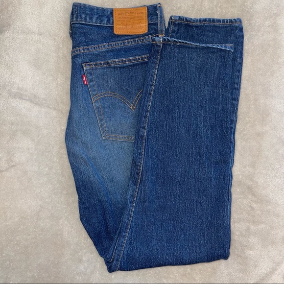 Levi's Wedgie Button Fly Medium Dark Wash Jeans 29 - Picture 2 of 10